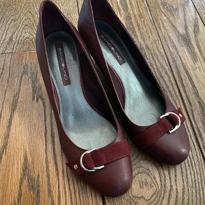 EUC Bandolino leather wedge heels